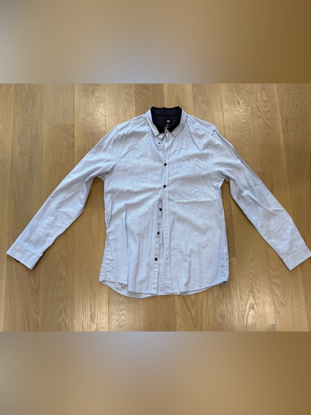 H&M Light Blue Dress Shirt with Navy Details